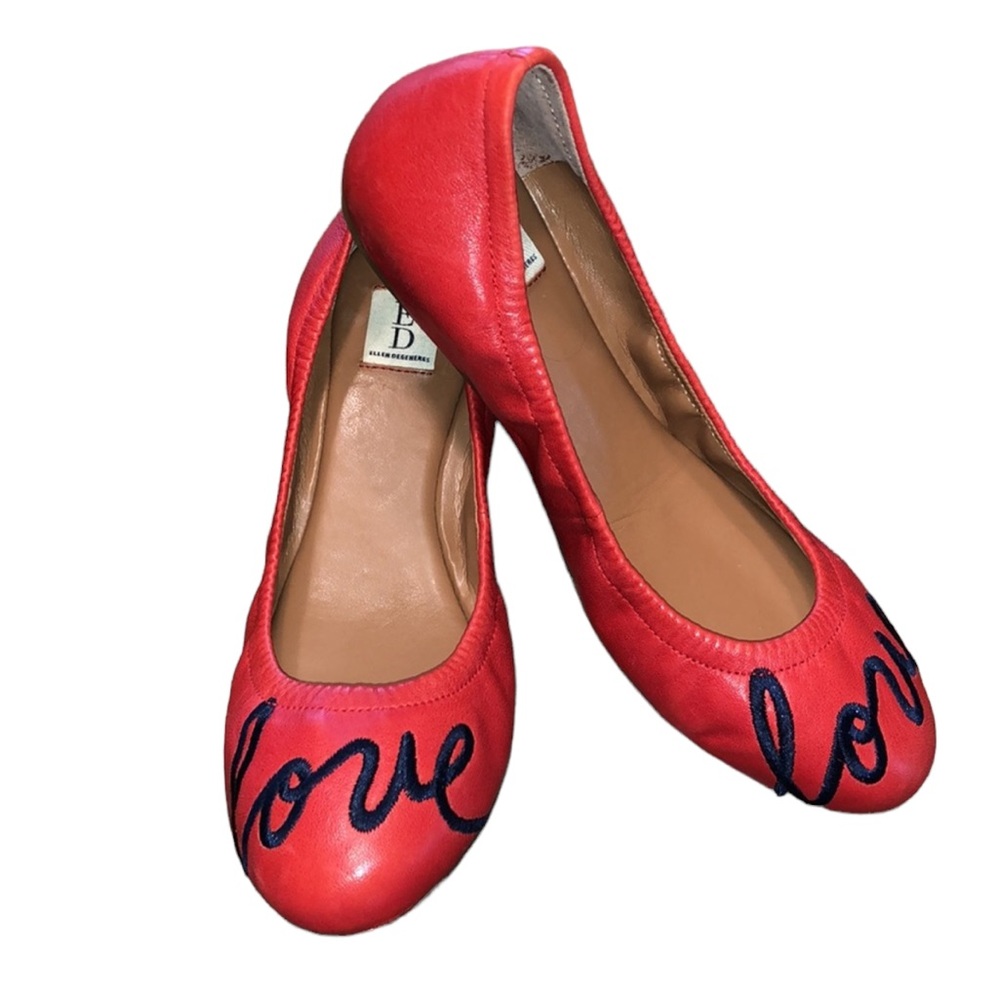 ED Ellen Degeneres Langston Red Love Flat